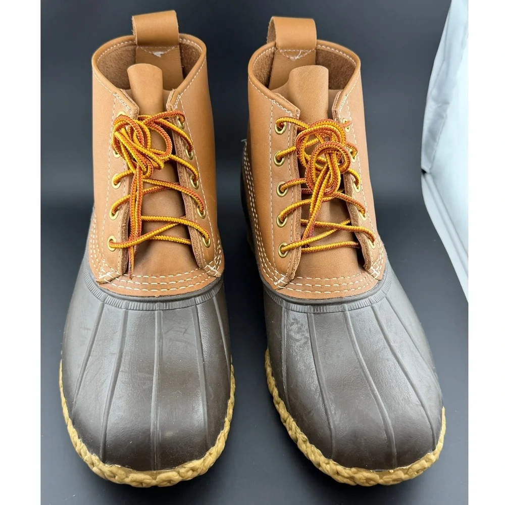 Bean Boots by LL Bean-Tan Brown, Waterproof Duck Boots, Mens 6 Inch, Size 9 Wide